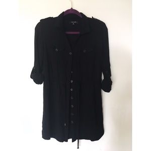 Black button up dress
